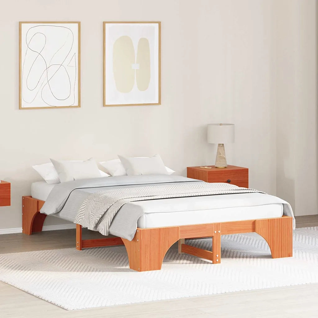 Struttura del letto Marrone cerato 120 x 190 cm Pino massello 872958