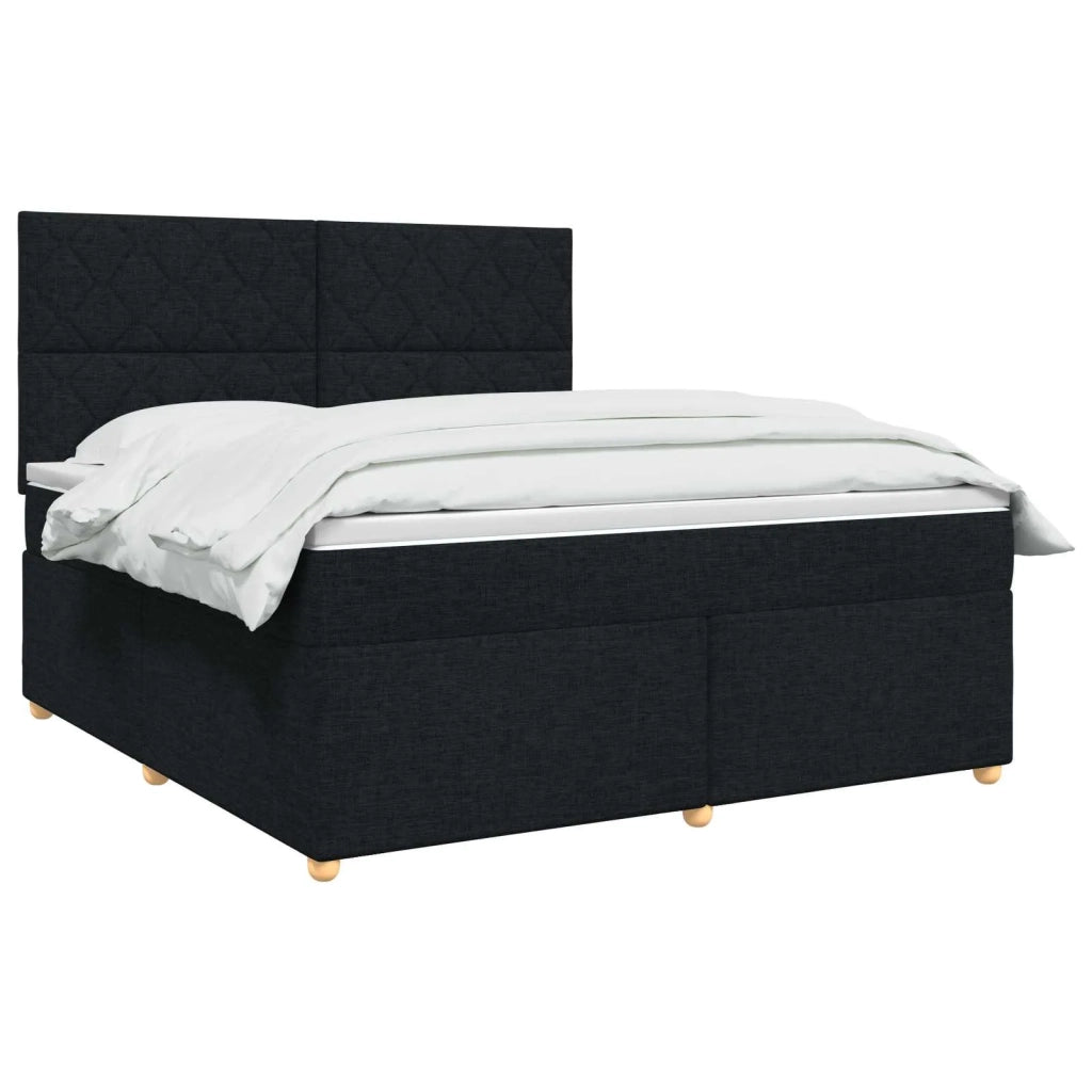 Letto box spring con materasso Nero 140 x 200 cm Tessuto 3453909