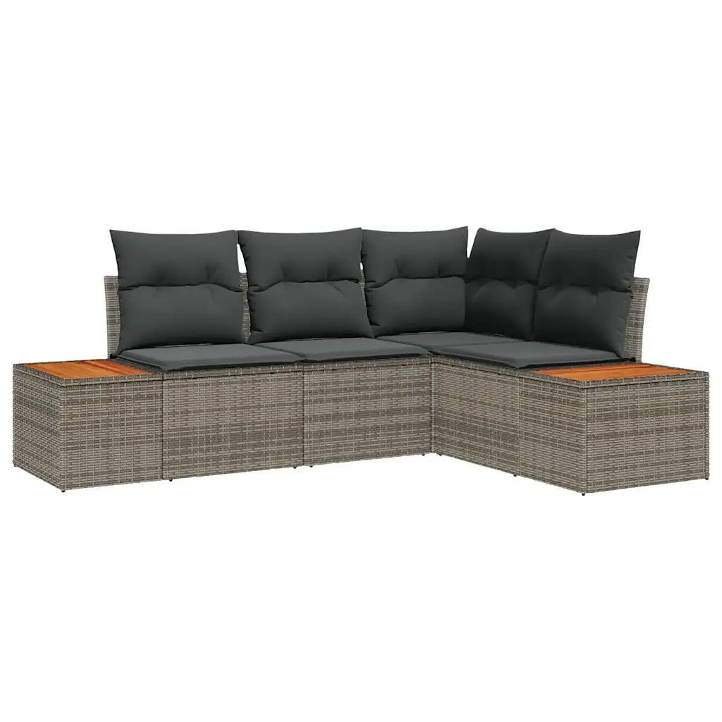 Set Divano da Giardino con cuscino 5 pcs Beige Poly Rattan 3348075
