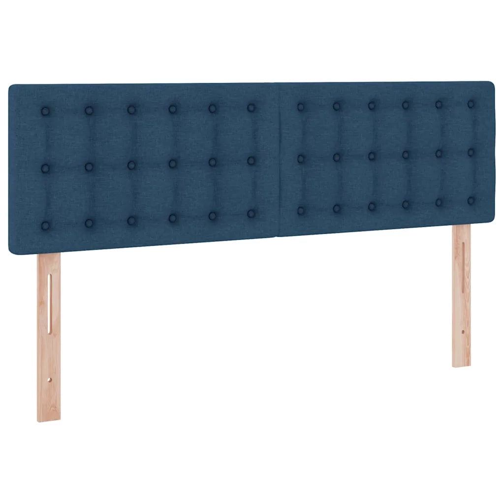 Letto con contenitore e materasso con testiera Blu 140 x 200 cm