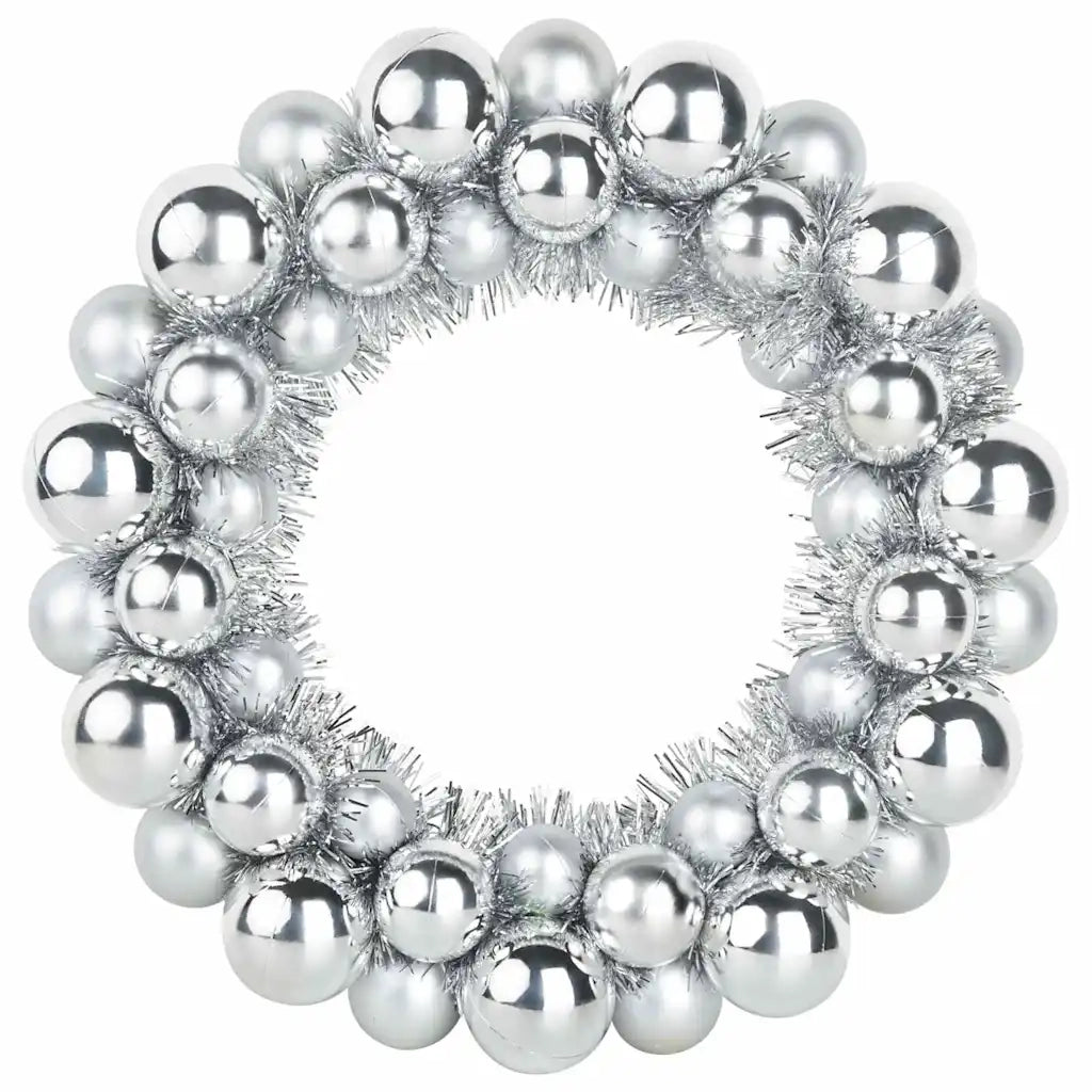Corone di Palline di Natale 2 pz Argento 33 x 33 x 7 cm CFW9929844