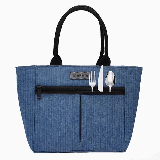Borsa pranzo riciclabile per adulti, borsa termica isolata per il pranzo, borsa pranzo con tasca anteriore per ufficio, lavoro, picnic, shopping