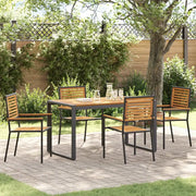 Set da Pranzo per Giardino 5 pcs Nero e Marrone polyrattan 3365472