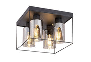 Plafoniera Rabalux Chadwick 4xE27 metallo nera fumé 30cm