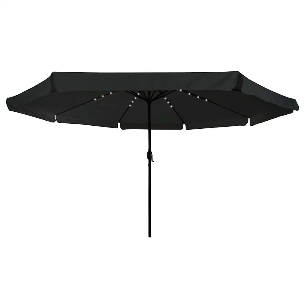 Ombrello da giardino-Ombrellone da spiaggia Nero 395 x 395 x 245 cm Poliestere