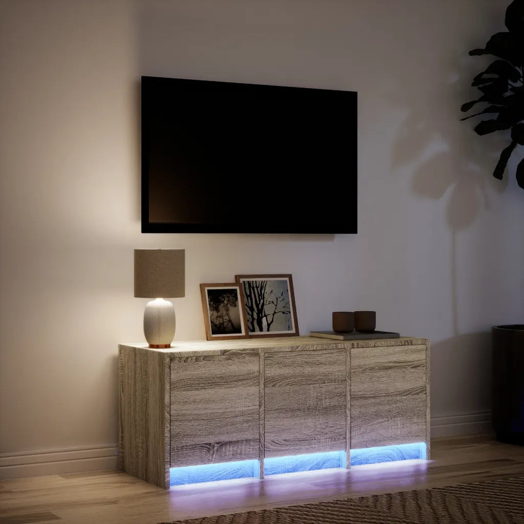 Mobile Porta TV con LED-Mobile per TV-Credenza TV Rovere Sonoma 97x34x40 cm in Truciolato