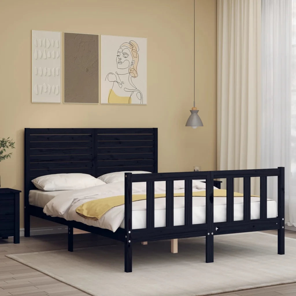 Giroletto con Testiera Nero Double in Legno Massellocod mxl 105014