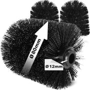 Tre coppe di sostituzione per spazzole da bagno in nero per spazzole da bagno - 3 pezzi - diametro 80 mm
