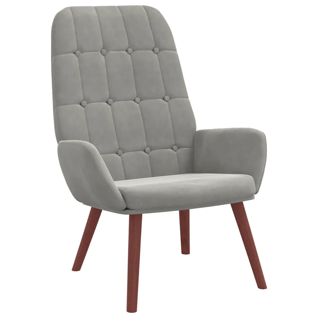 vidaXL Sedia Relax Grigio Chiaro in Velluto