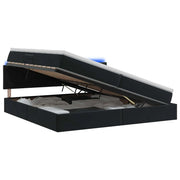 Letto con contenitore LED e materasso Nero 200 x 200 cm Velluto 3459332