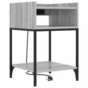 Comodino | Armadio da Notte | Mobiletto da notte con lo scaffale Grigio Sonoma 40 x 40 x 61 cm