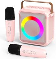 Karaoke giocattolo con 2 microfoni macchina portatile - illuminazione LED e effetti di alterazione vocale - regalo per bambini di 3-18 anni