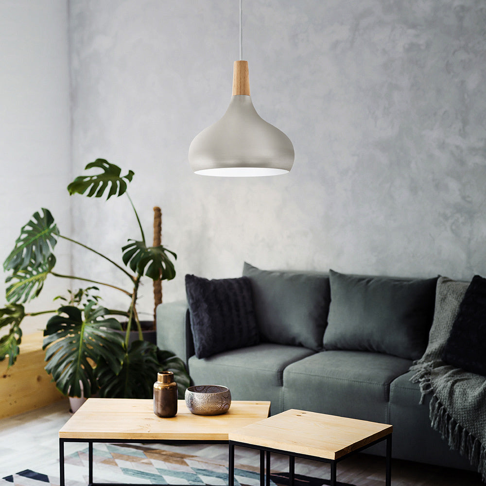 Lampadario Contemporaneo Sabinar Piccolo 1 Luce Acciaio Argento Spazzolato