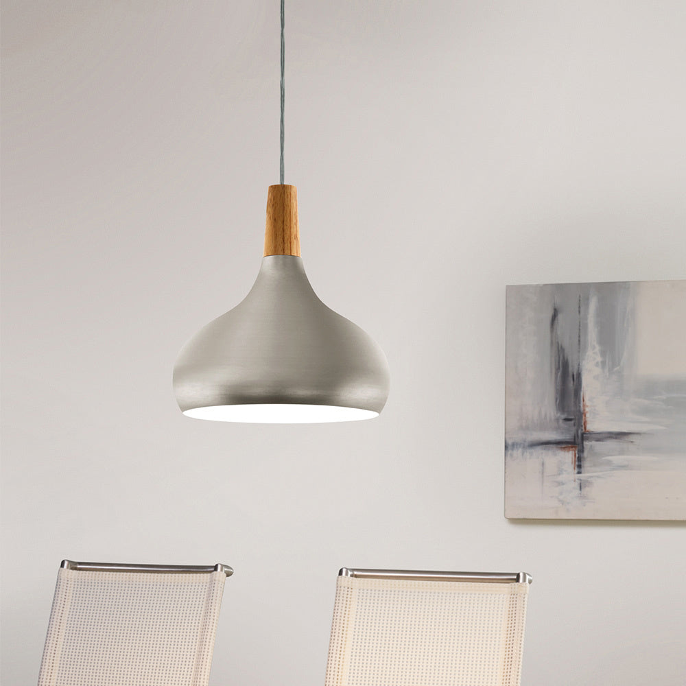 Lampadario Contemporaneo Sabinar Piccolo 1 Luce Acciaio Argento Spazzolato