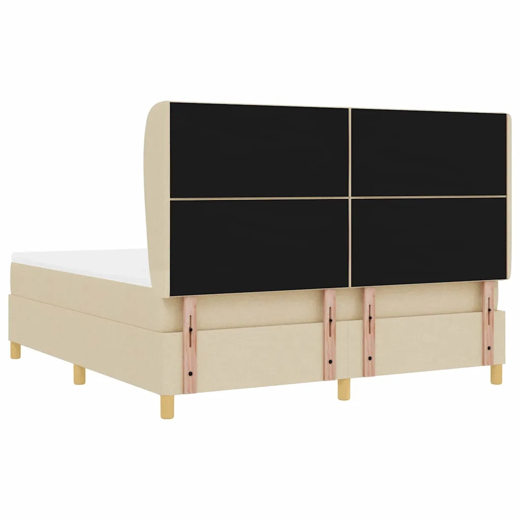 Letto a molle con testiera Crema 200 x 180 cm Tessuto 3340835