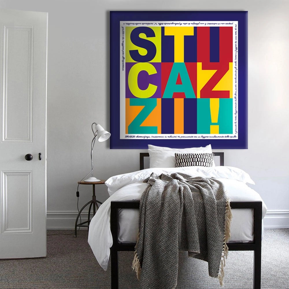 STICAZZI - Quadro stampa su tela montata su telaio in legno Misura: 80x80 cm