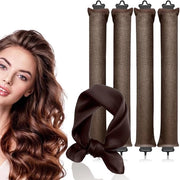 Krultang senza calore - 4 pezzi - 27*3*3cm - krultang - con sciarpa 70*70cm - krultang senza calore per tutti i tipi di capelli - krultang DIY - krultang senza calore - cambia facilmente il tuo look - non si sfilaccia facilmente durante il sonno