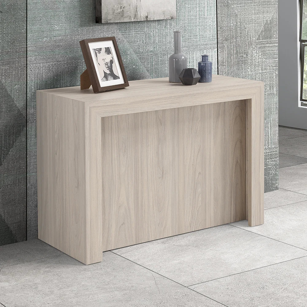 Tavolo Consolle allungabile 100x46 (+5x50) Olmo modello ANDROMEDA MADE IN ITALY con 5 allunghe da 50 cm design moderno ideale per ingresso, soggiorno e sala da pranzo