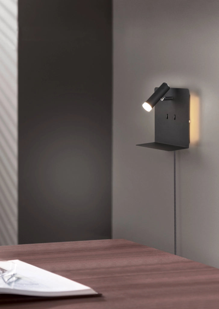 Applique da Interno a LED in Metallo Nero Opaco