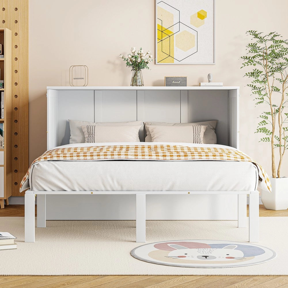 Letto a parete verticale con rete a doghe ¨C Minimal ¨C bianco 140x200 cm