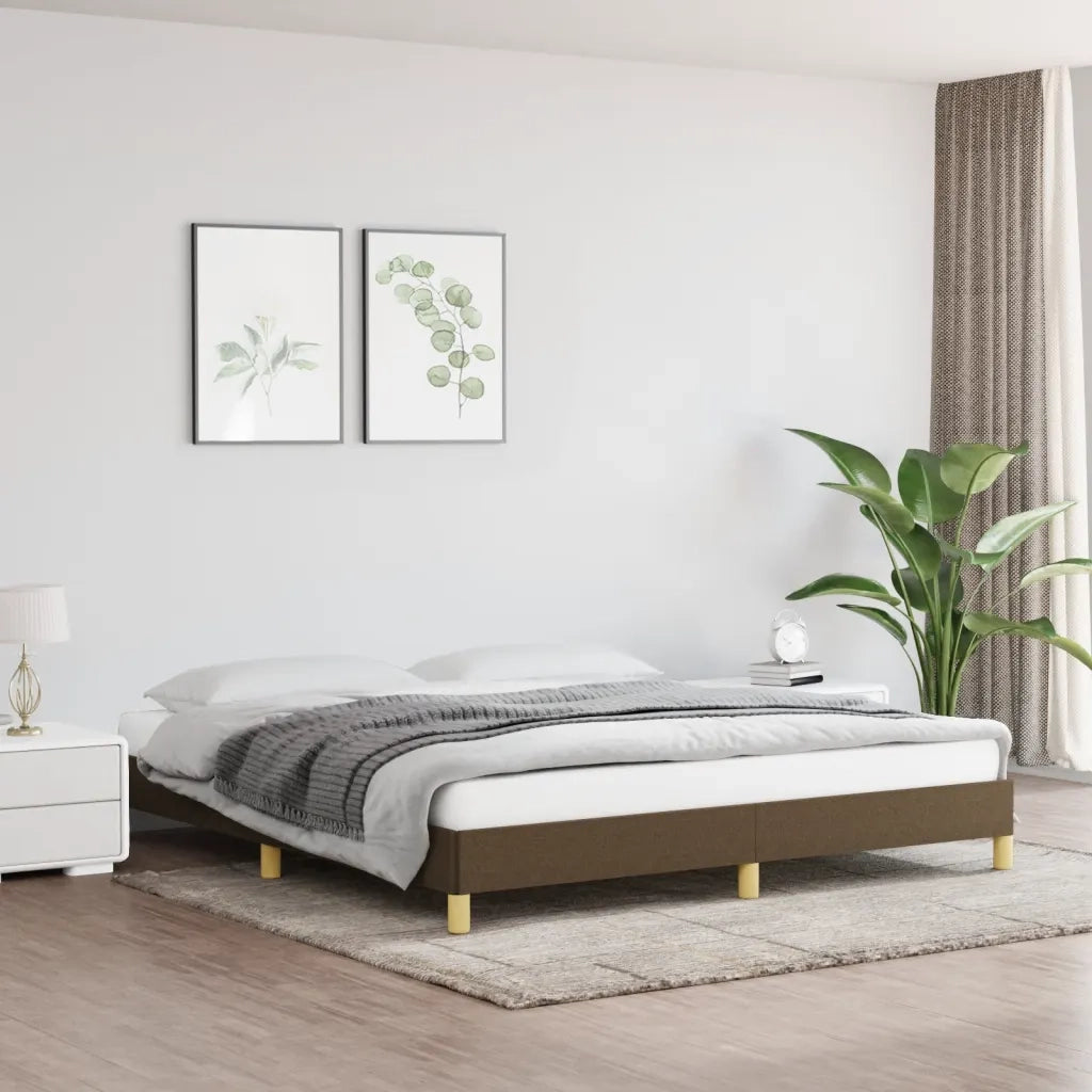 Letto matrimoniale | Letto per adulti | Giroletto senza Materasso Marrone Scuro 180x200 cm Tessuto