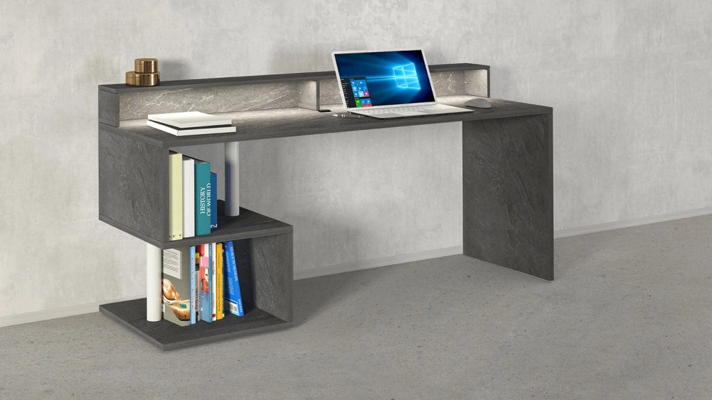 Scrivania a Giorno 180x60x92,5 cm Esse Report Grigio