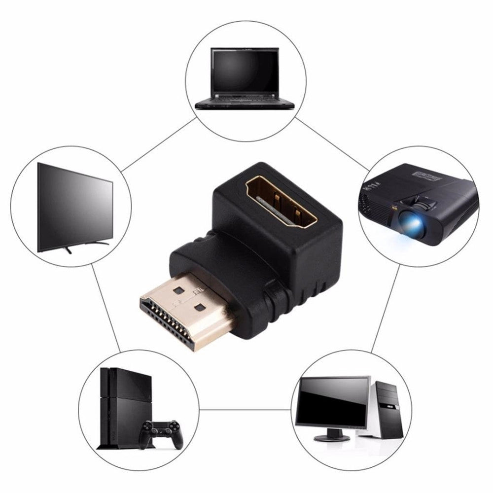 Trade Shop - Connettore Adattatore Video Hdmi Maschio A Hdmi Femmina Angolo Retto 90° Tv C-063 -