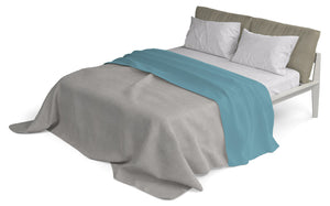 Set Lenzuola Singolo Sopra Sotto e Federe in Cotone Ottanio