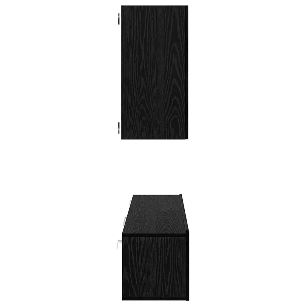 Mobile TV da Parete 3 pcs 100 x 30 x 30 cm Rovere Nero 3393346