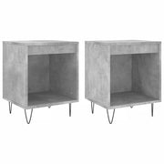 Set di 2 Comodini | Armadio da Notte | Mobiletto da notte Grigio Cemento 40x35x50 cm in Legno Multistrato