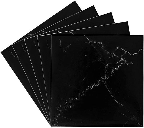 Tegel stickers da 24 - 15 x 15 cm - Nero marmo - Autoadesivi - Imprimiti a prova d'acqua - Adatti per cucina/bagno - Decorazione per parete