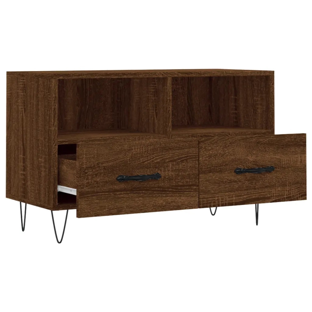 Mobile Porta TV Rovere Marrone 80x36x50 cm in Legno Multistrato 828971