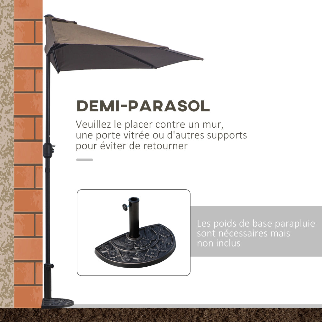 Parasole da balcone 2.7x1.4m ¨C zephmum ¨C grigio poliestere apertura manovella