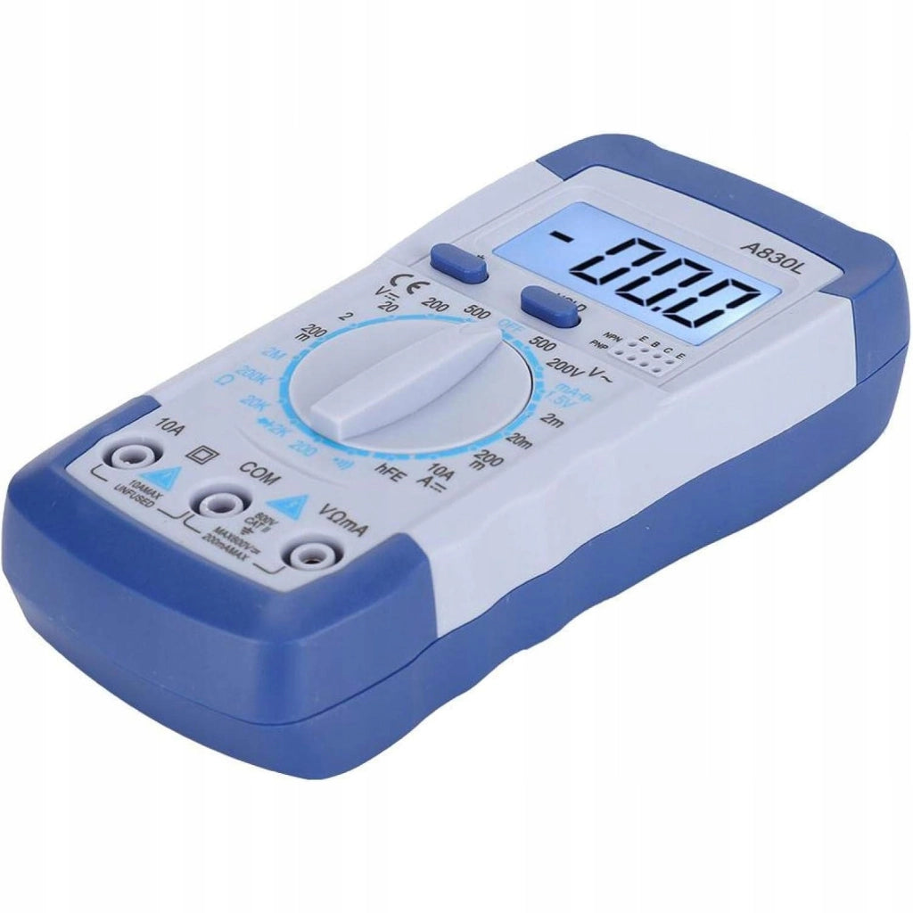 Multimetro Digitale A830L – Display LCD HD, Misura Tensione AC/DC, Corrente, Resistenza
