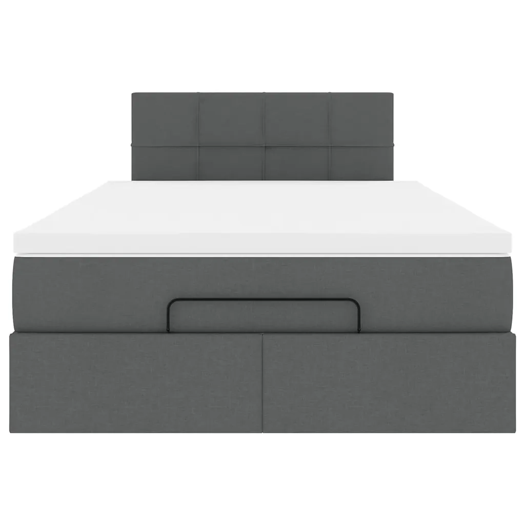 Pouf Letto con Materasso Grigio Scuro 120x200 cm in Tessuto 3311450