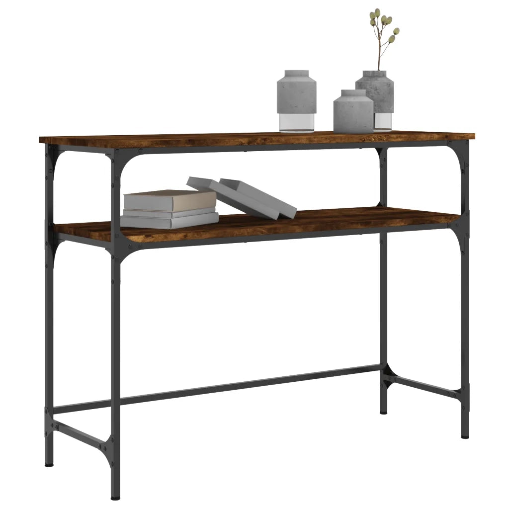 Tavolino Consolle | Tavolo d'Ingresso Rovere Fumo 100x35,5x75cm Legno Multistrato