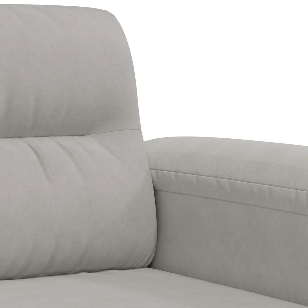 Divano a 3 Posti Grigio Chiaro 180 cm in Tessuto Microfibra 359568