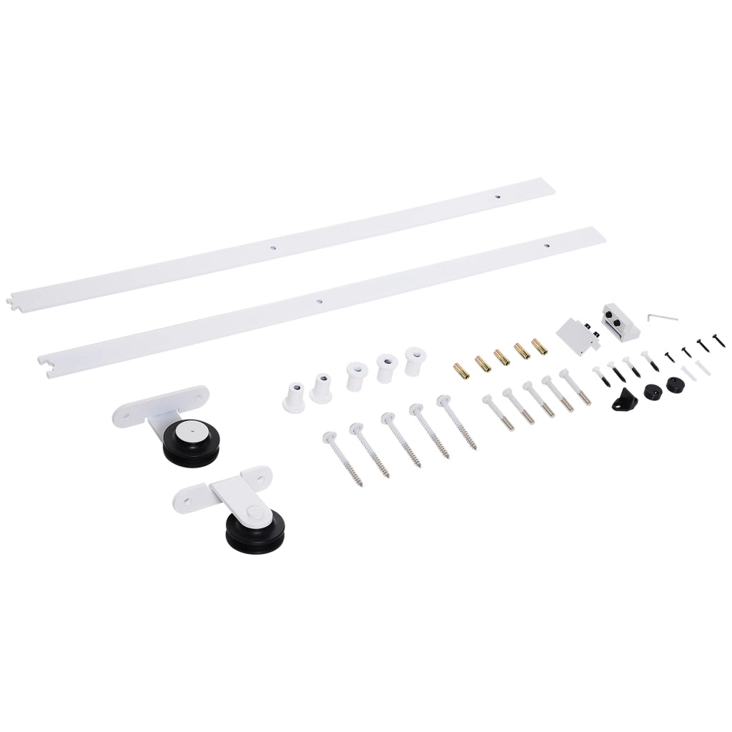 Kit binario per porta scorrevole stile fienile ¨C Xylo ¨C acciaio al carbonio bianco 183 cm