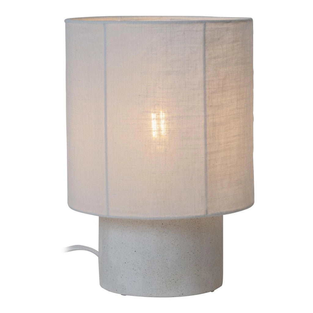 Lampada da tavolo TISSAJA bianca cemento lino Lucide