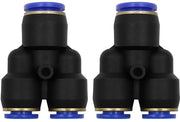 Divisorio a due vie per tubi da 12mm - rilascio rapido a pressofitto - nero - 2 pezzi - facile da installare - ideale per impianti di alimentazione idrica