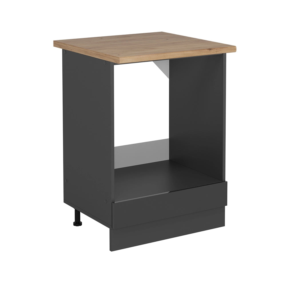 Mobile per forno da incasso R-Line Antracite lucido/Antracite 60 cm, PL Rovere Vicco