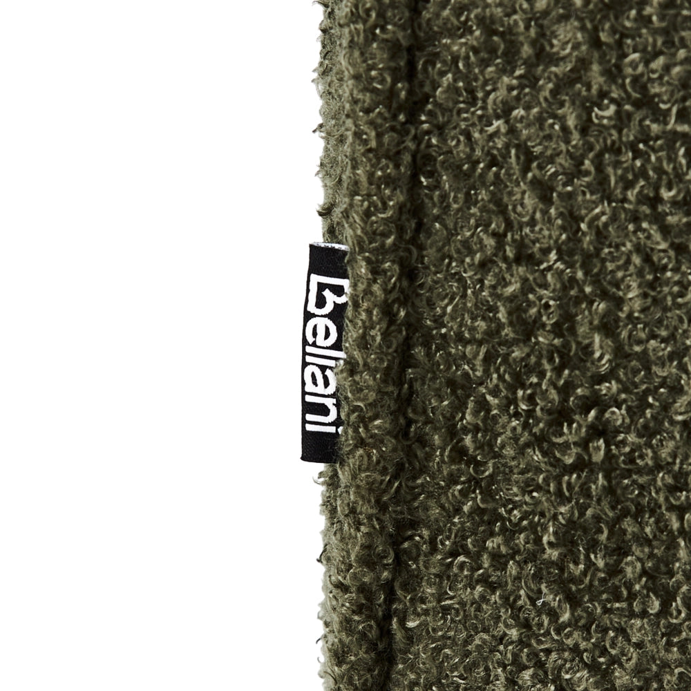Poltrona Moderna da Soggiorno con Rivestimento in Tessuto Bouclé Verde Scuro Schienale Imbottito e Cuscino Spesso