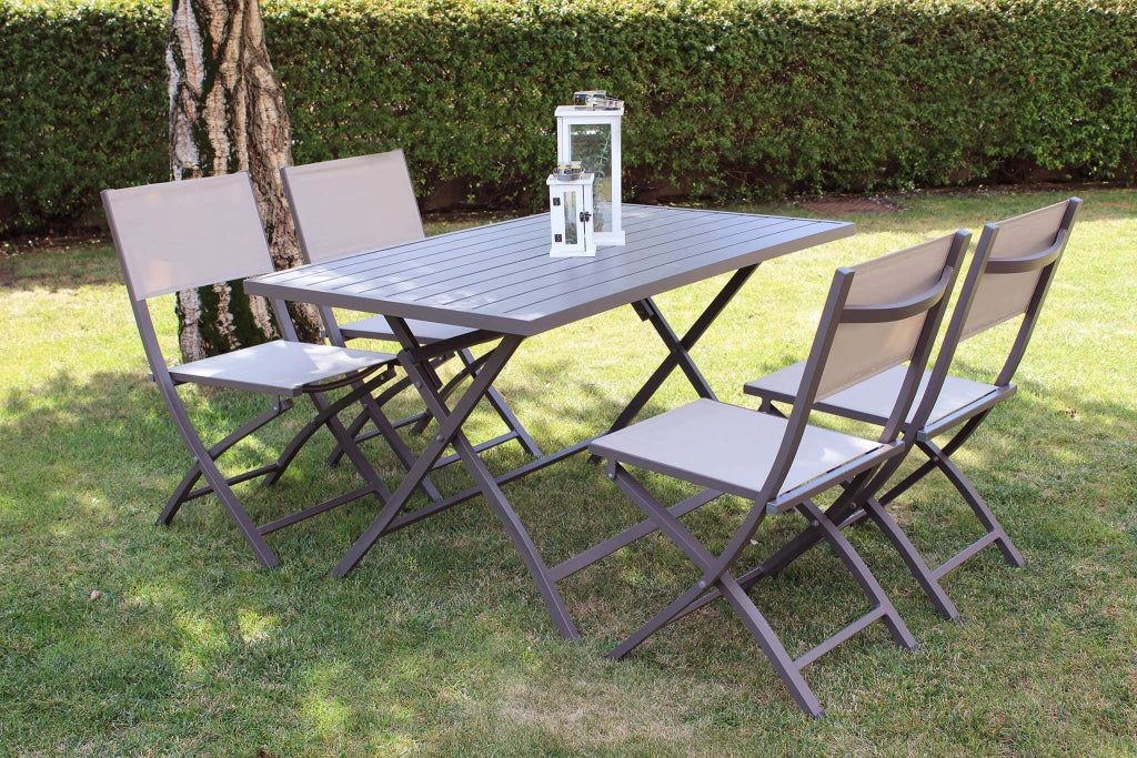 Sedia da Giardino Pieghevole in Alluminio Textilene cm 58x46x85 - JEFF