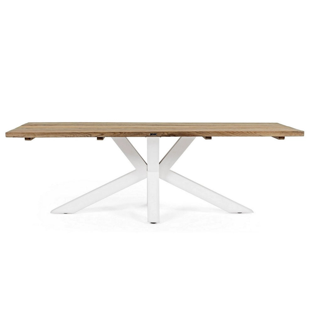 Tavolo da Esterno Giardino in Legno 240 x 100 cm Bianco Ramsey Bizzotto