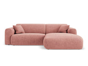 Cosmopolitan Design - Divano angolare destro "Nolio" 4 posti in ciniglia rosa 