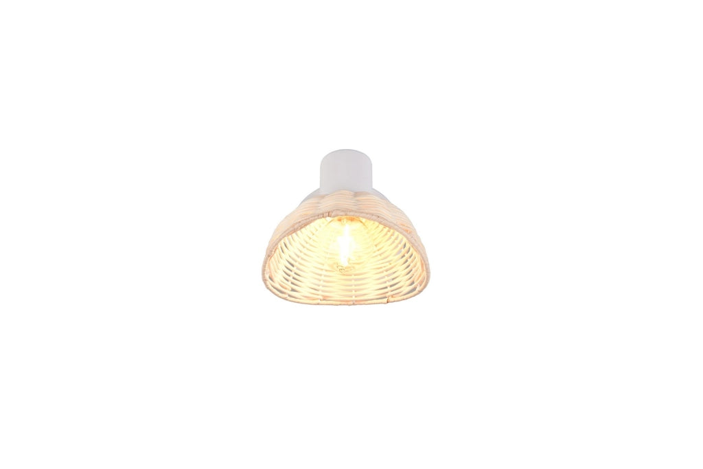Faretto da soffitto boho 1xE14 bianco rattan CALVI RL