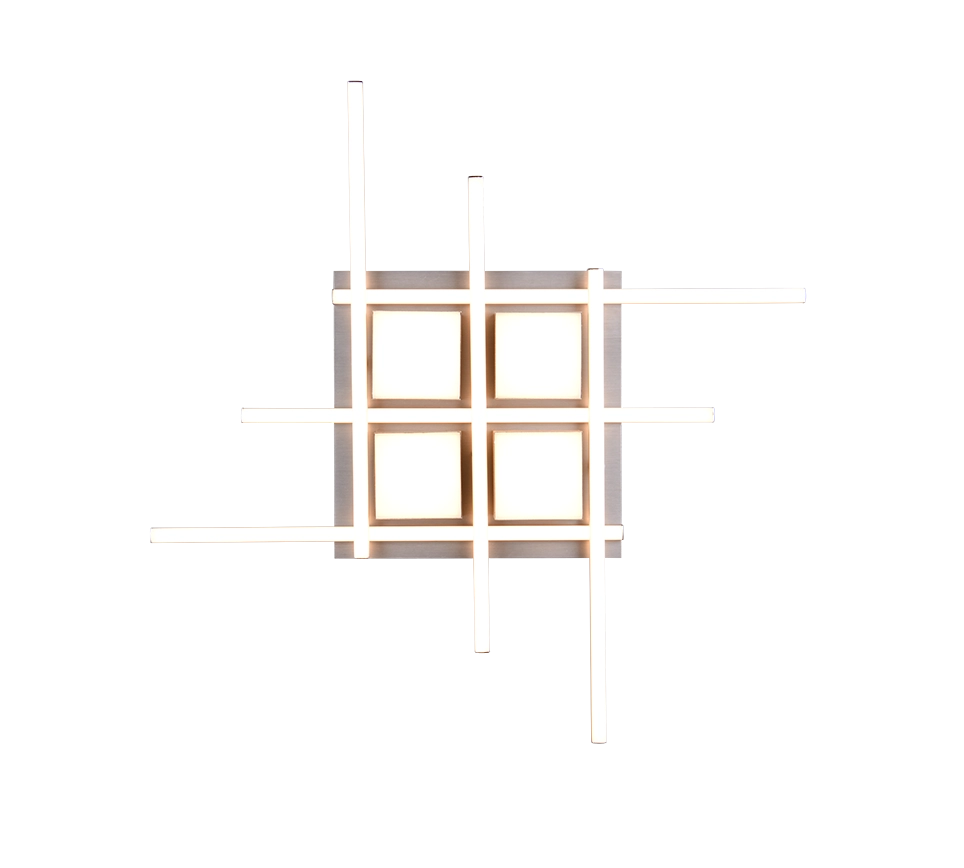 Plafoniera LED, metallo, acciaio, 70x70 cm, Roger