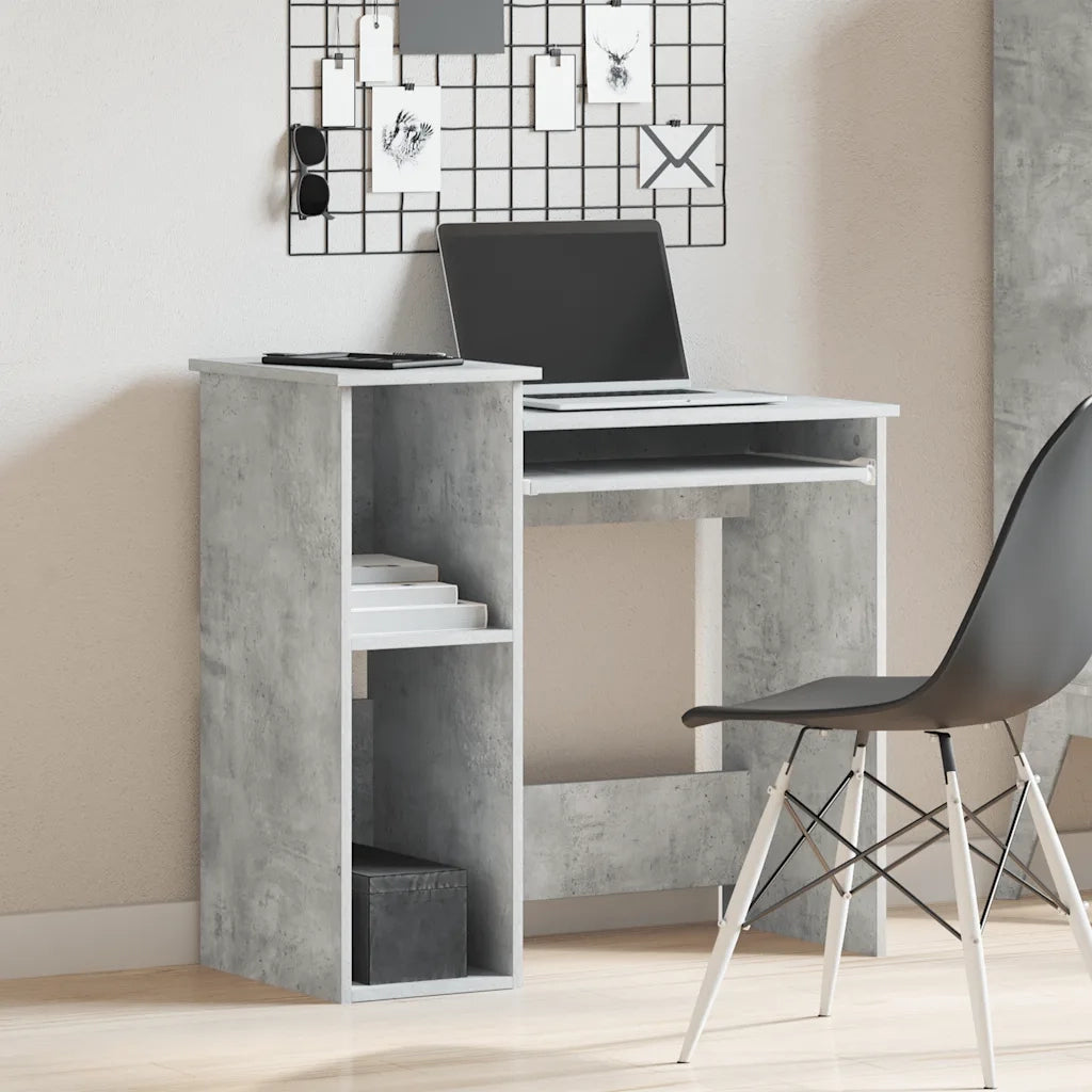 Scrivania Mensole Grigio Cemento 84x40x78 cm Legno Multistrato 860448