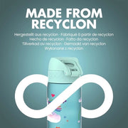 Biberon 500 ml/18 oz - Facile da Aprire - Blocco di Sicurezza - Resistentente al Lavastoviglie - Maniglia - Adatto per Biberon Inseribili - Facile da Pulire - Senza Odori - Disegno Unicorno per Bambini