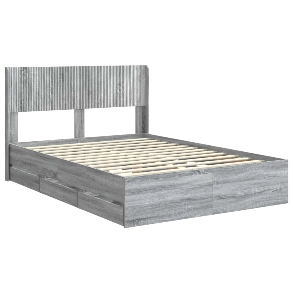 Struttura del letto con stoccaggio e testata Grigio Sonoma 3414304
